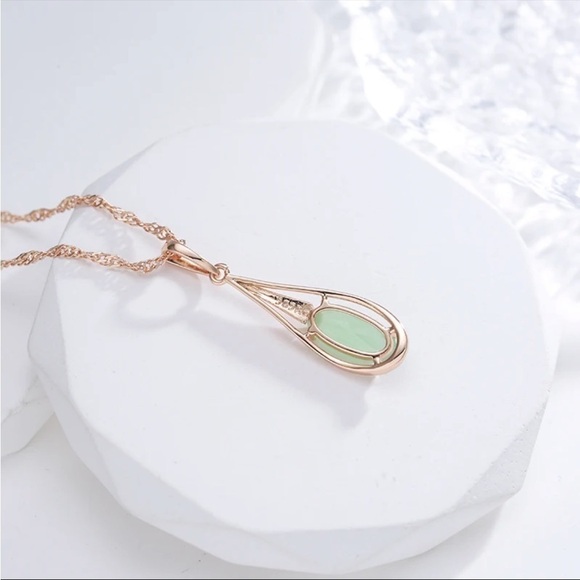 ⭐️ New Unique retro chalcedony zircon drop necklace - Picture 6 of 13